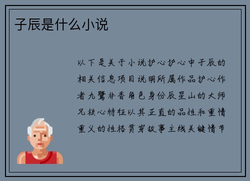子辰是什么小说